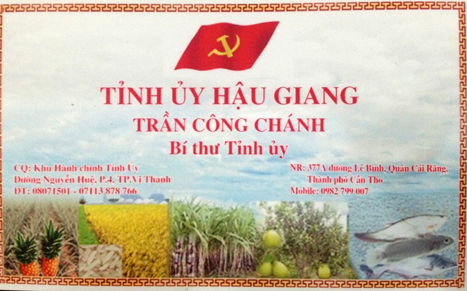 Tấm[-]danh[-]thiếp[-]nông[-]sản[-]"độc[-]đáo"[-]của[-]vị[-]Bí[-]thư[-]Tỉnh[-]ủy[-]Hậu[-]Giang