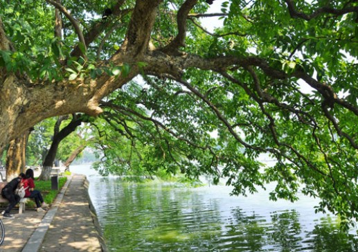 Hồ Gươm đẹp ngỡ ngàng khi thu sang