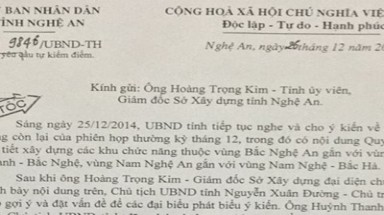 Nghệ An: Giám đốc sở bị kiểm điểm vì ”thiếu tôn trọng chủ tịch tỉnh”