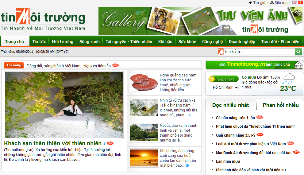  Đường dây nóng nhận thông tin phản ảnh về ô nhiễm môi trường 