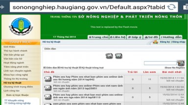  Trang điện tử Sở Nông nghiệp Hậu Giang liên kết tới web sex