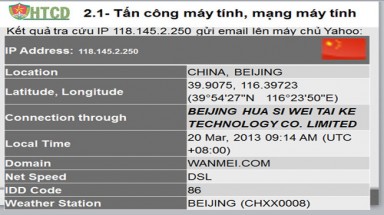   Hacker Trung Quốc đánh cắp dữ liệu Việt Nam