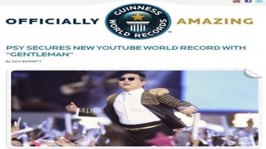  Psy có kỷ lục Guinness thứ 2 với Gentleman