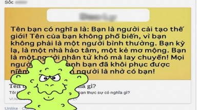   Cẩn thận virus khi chơi “Tên bạn thực sự có nghĩa gì”