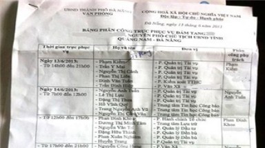    Đà Nẵng:Điều gần 60 công chức phục vụ đám ma cựu lãnh đạo liền 5 ngày