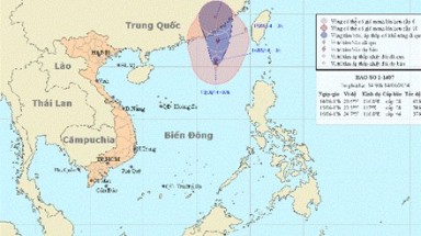  Xuất hiện bão số 1 mạnh cấp 8 trên biển Đông 