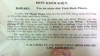 Bình Phước:Doanh nghiệp kiện trưởng phòng cảnh sát môi trường ra tòa