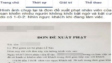  Nhân viên khách sạn bị phạt 2 ngày lương vì "nhìn trộm" ngực khách 