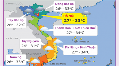  Dự báo thời tiết đêm 6 và ngày 7/8/2015