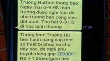 Hà Nội:Không trúng thầu, giám đốc gửi 713 tin nhắn lừa phụ huynh