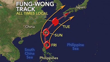  Thời tiết ngày 21/9: Bão Fung - Wong di chuyển theo hướng Bắc, lệch dần về Bắc Đông Bắc
