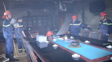  Cận cảnh cháy phòng làm việc của Giám đốc Sở TN-MT Hải Phòng