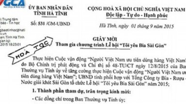 Hà Tĩnh dùng công văn hỏa tốc mời dự lễ hội bia: Vì kinh tế tỉnh nhà?