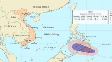  Áp thấp tăng tốc tiến vào biển Đông
