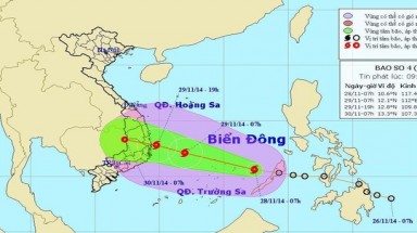  Áp thấp mạnh lên thành bão giật cấp 10 trên Biển Đông