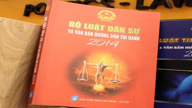  In hình diễn viên Công Lý mặc quần nhỏ lên bìa sách luật 