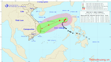  Bão số 9 cách quần đảo Hoàng Sa khoảng 620km về phía Đông
