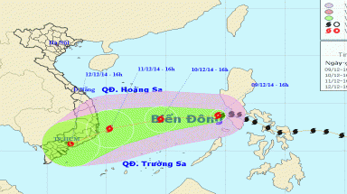 Bão số 5 đang tiến vào Nam Trung Bộ