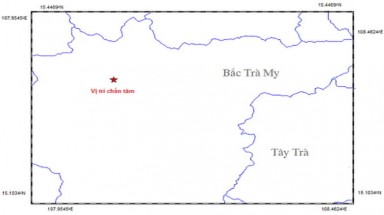   ​Động đất 2,4 độ richter ở Bắc Trà My